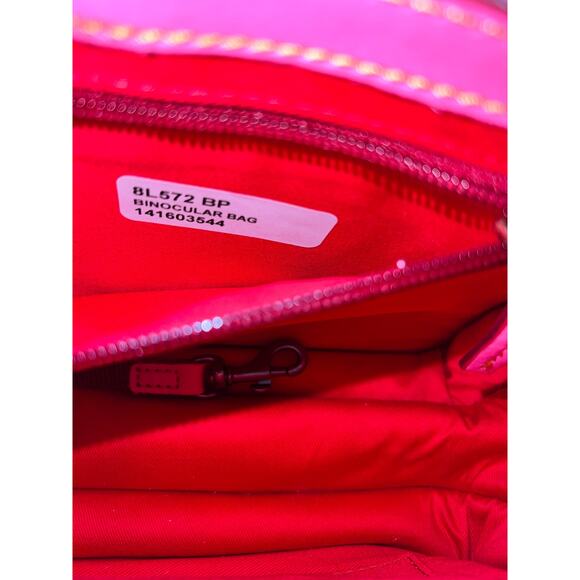 Dooney & Bourke Florentine Leather Binocular Bag baby pink crossbody purse - Picture 10 of 12